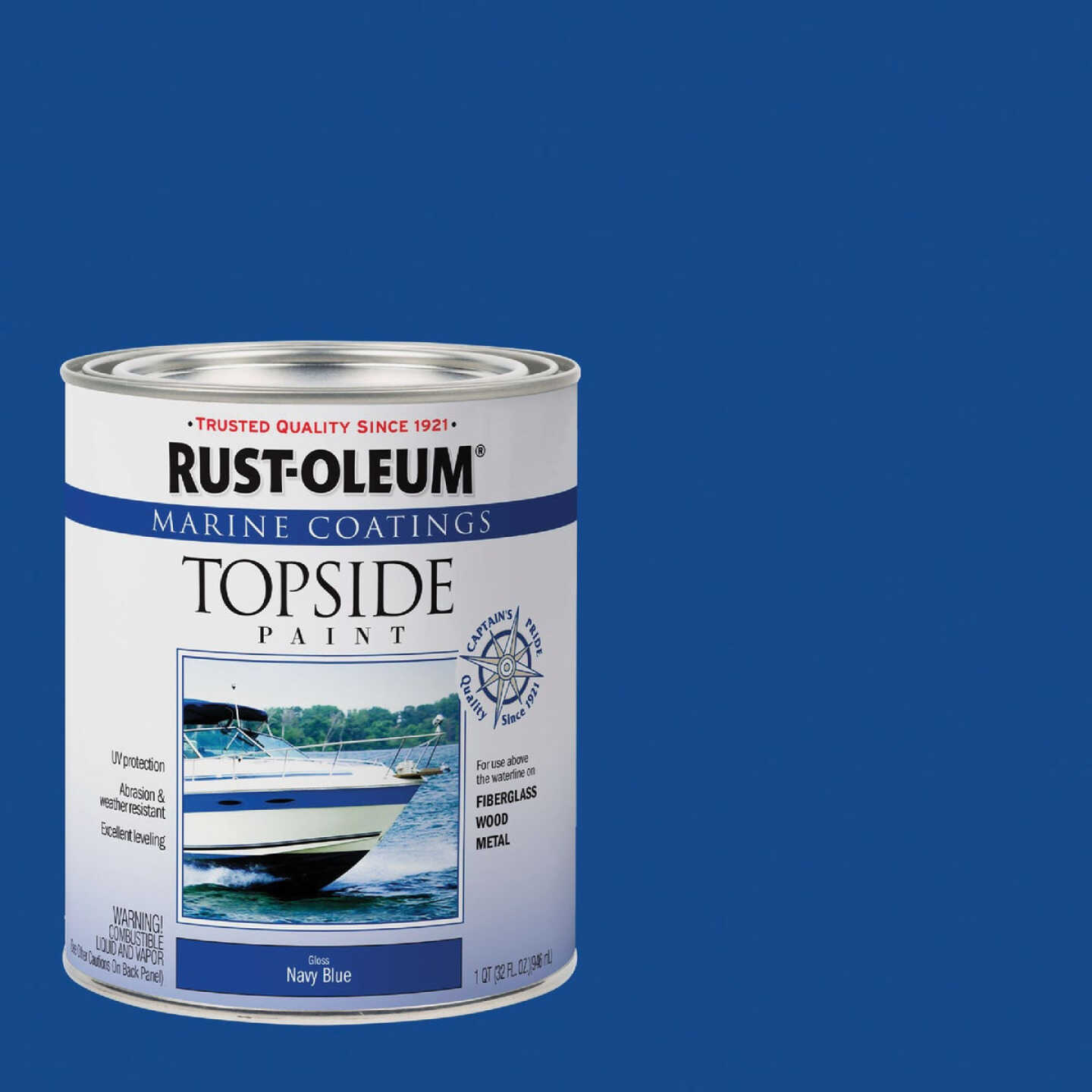 Rust-Oleum Gloss Marine Boat Topside Paint, Navy Blue, 1 Qt. Image 1