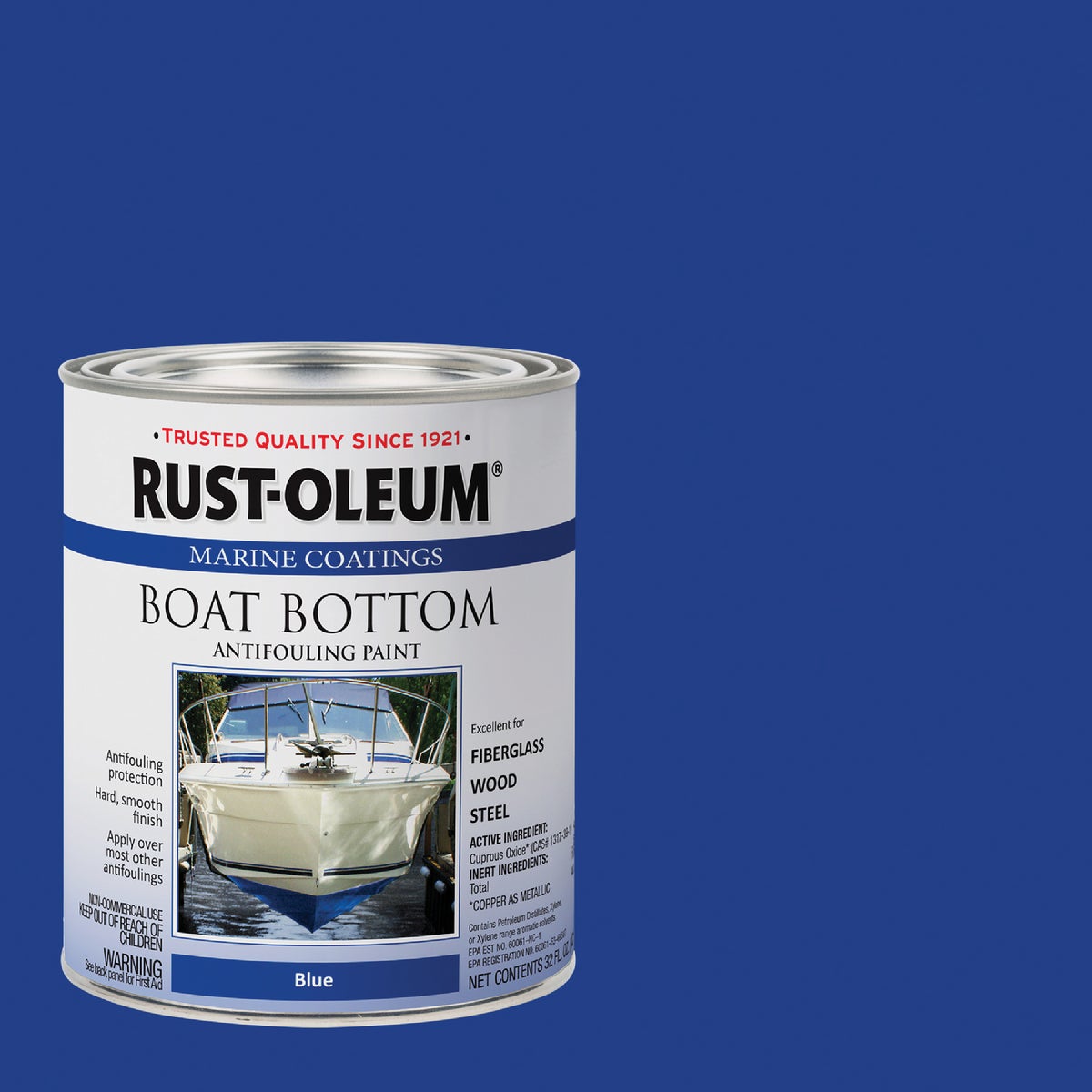 Rust-Oleum Marine Boat Bottom Antifouling Paint, Blue, 1 Qt.