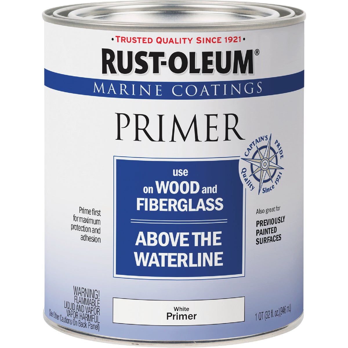 Rust-Oleum Flat Marine Primer, White, 1 Qt. Image 3