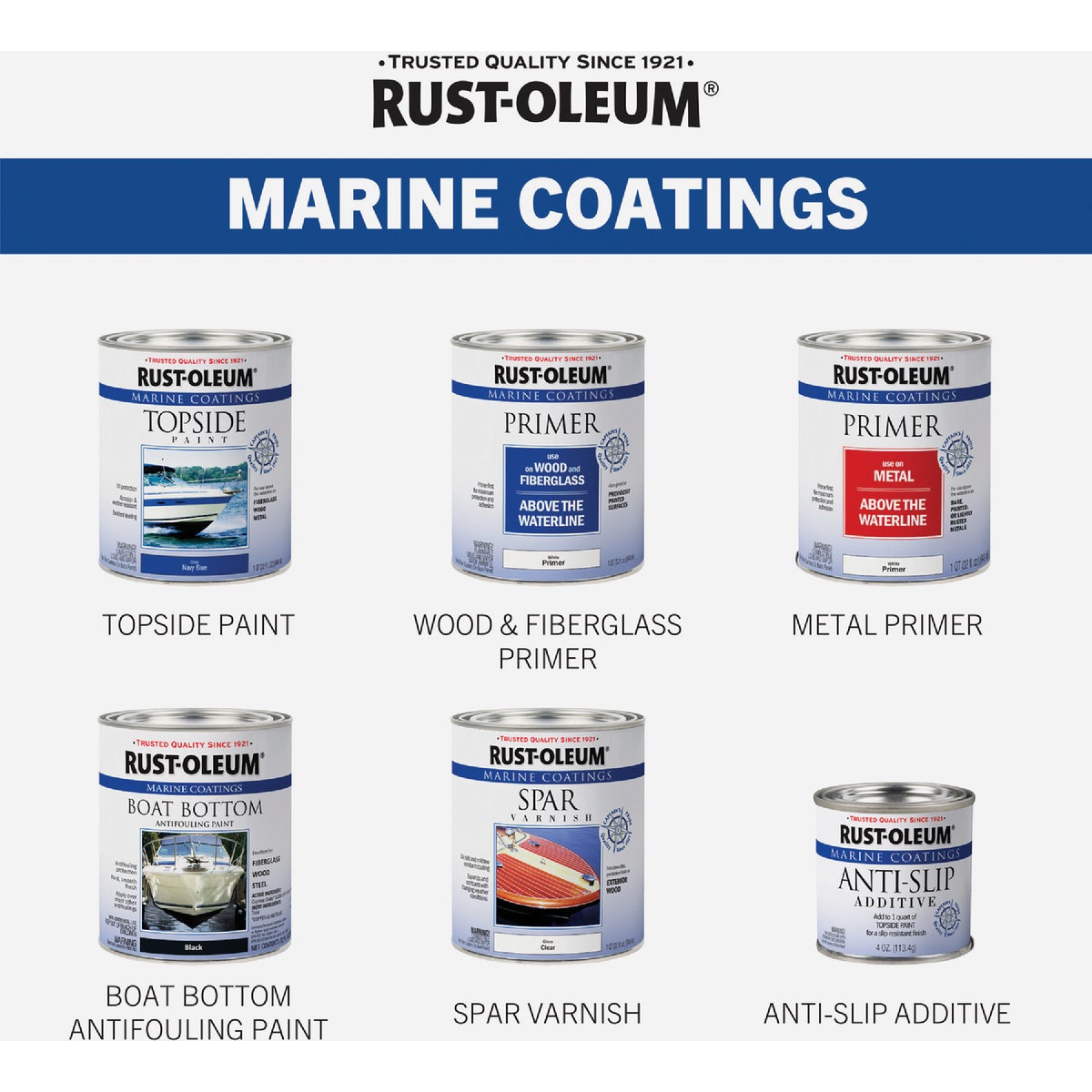 Rust-Oleum Flat Marine Primer, White, 1 Qt. Image 7