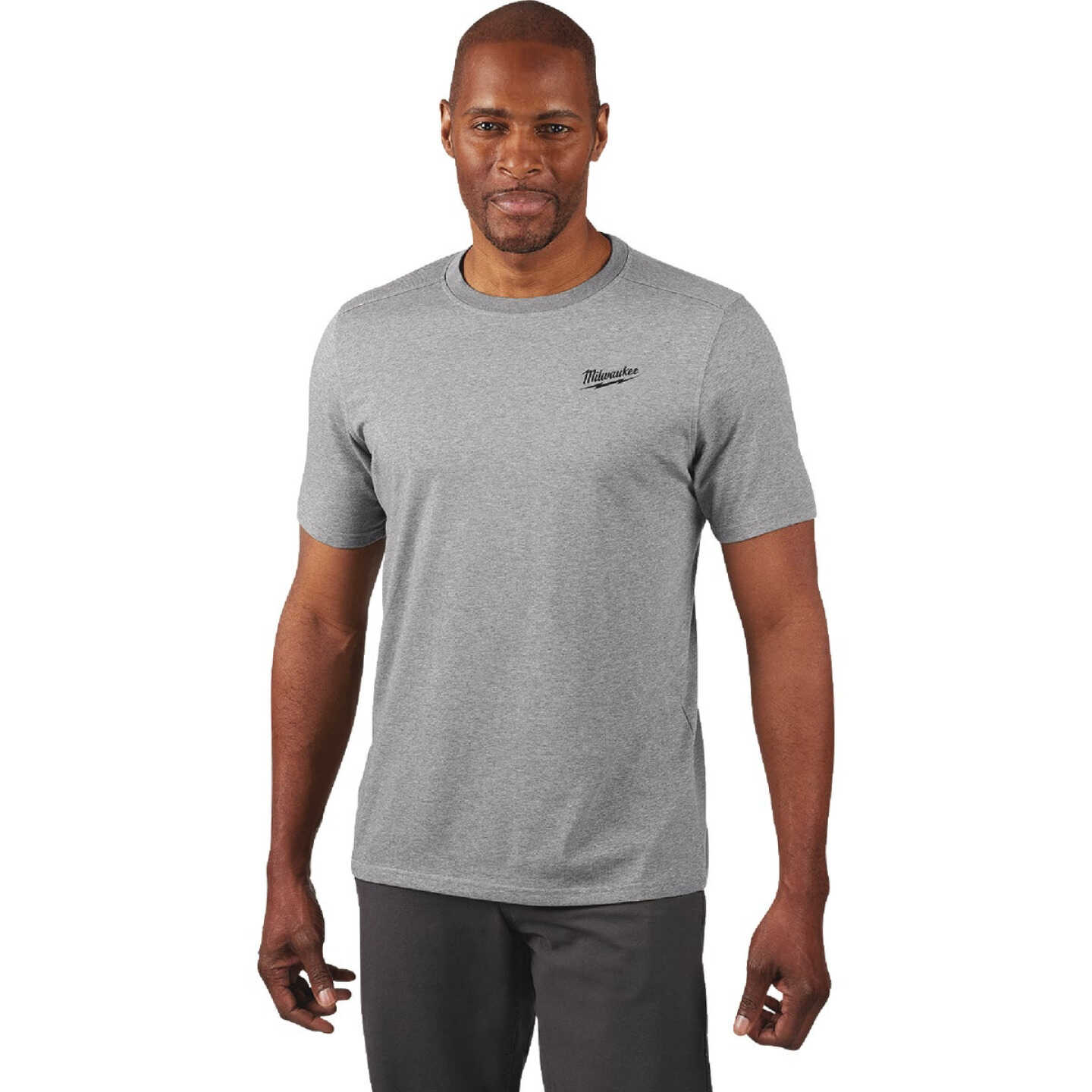 Milwaukee XL Gray Short Sleeve Unisex Hybrid Work Shirt Image 1