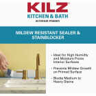 KILZ Kitchen & Bath Mildew-Resistant Water-Based Interior Primer, 1 Qt. Image 2
