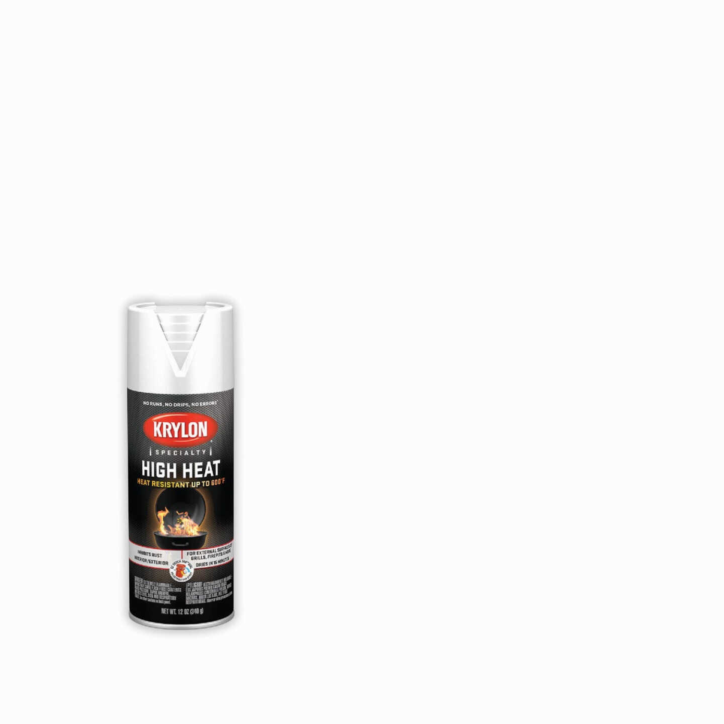 Krylon Flat White 12 Oz. High Heat Spray Paint Image 1