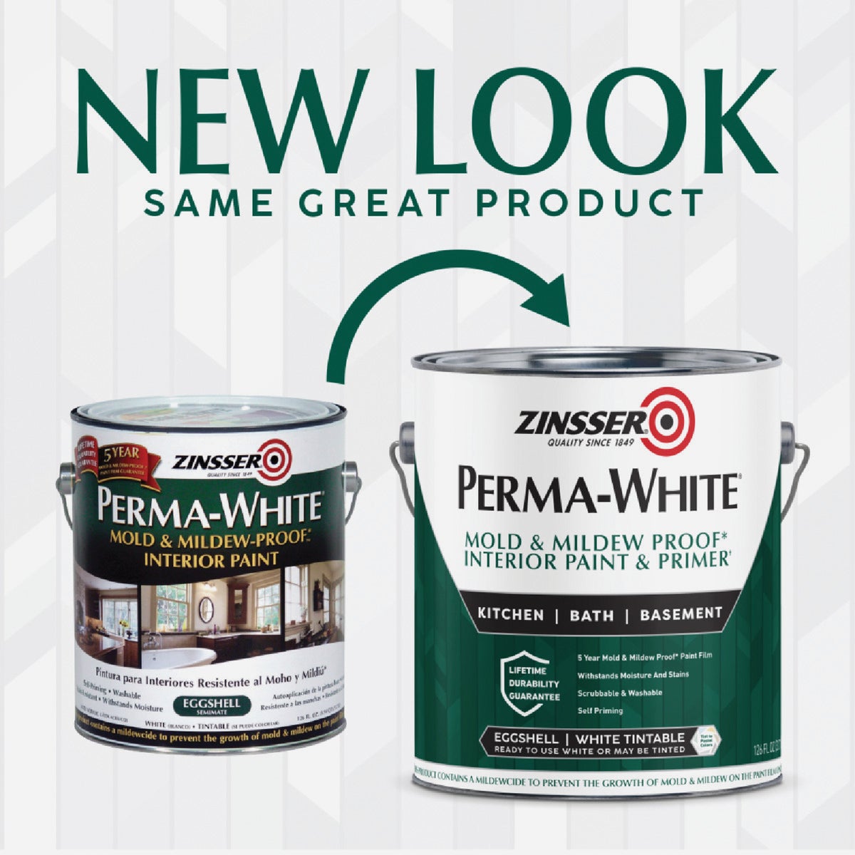 Zinsser Perma-White White-Tintable Eggshell Gallon Mildew Paint Image 2