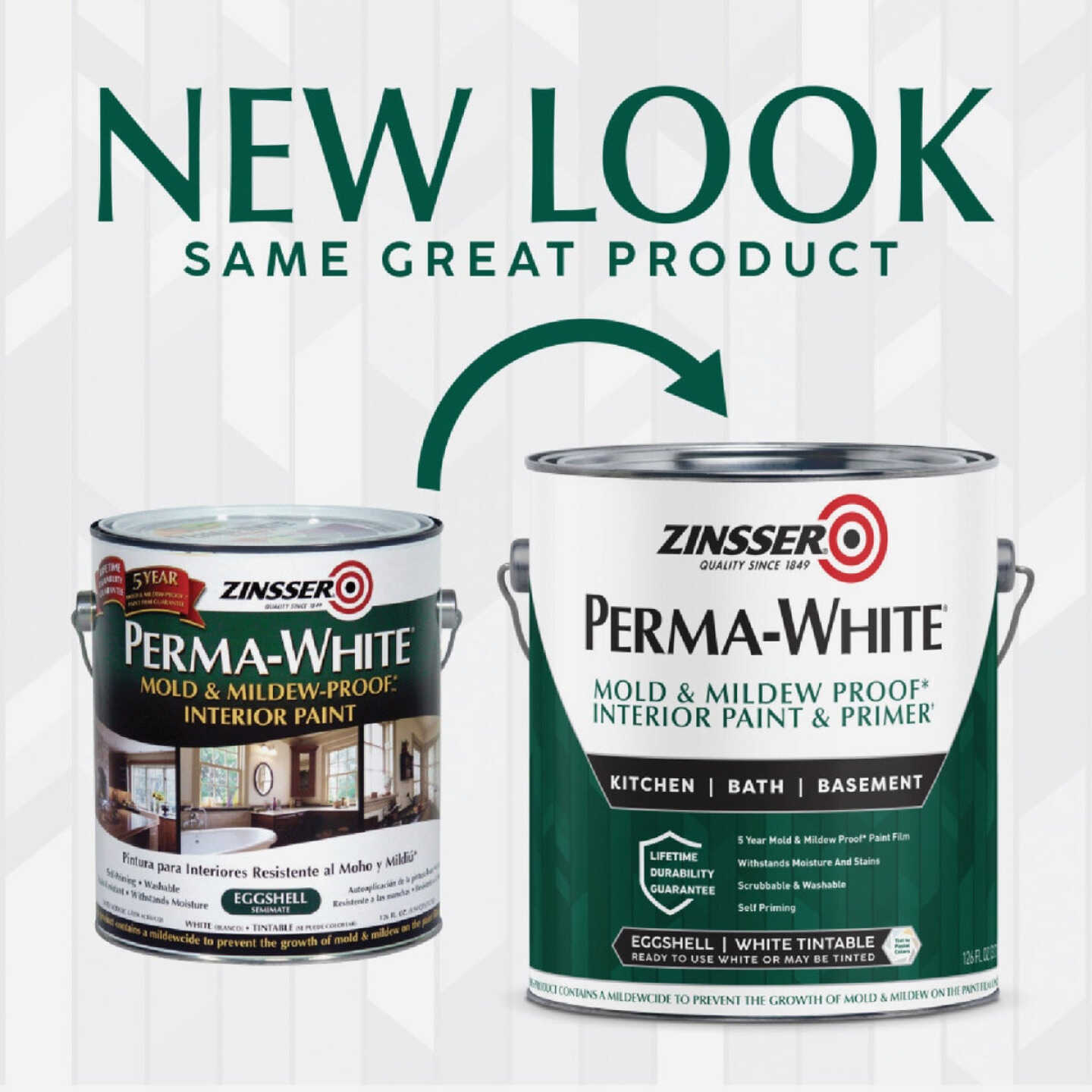 Zinsser Perma-White White-Tintable Eggshell Gallon Mildew Paint Image 2