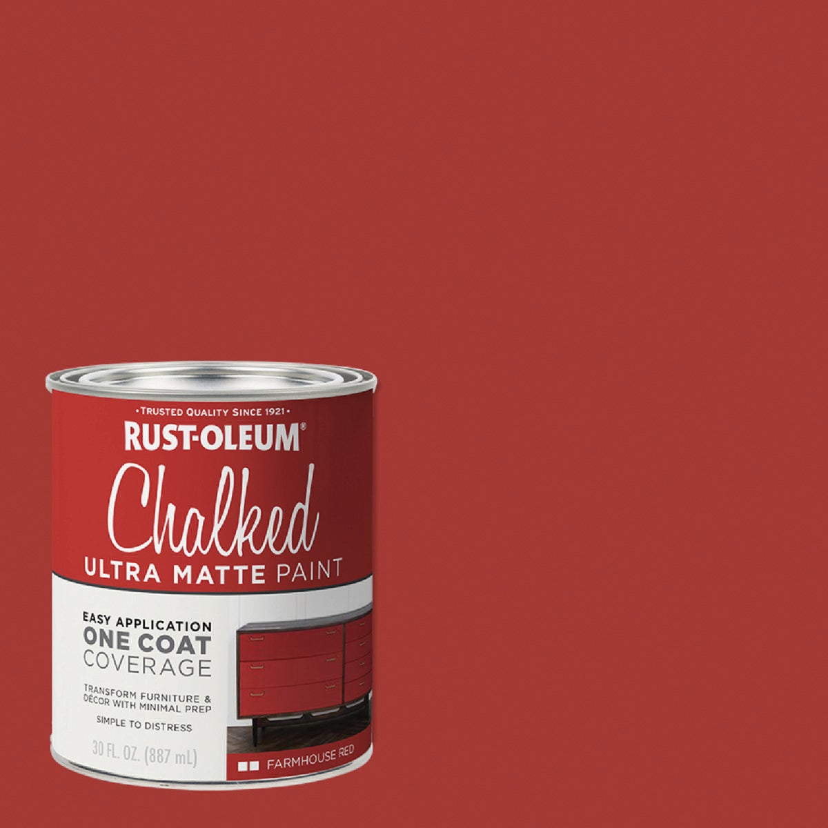 Rust-Oleum Chalked Ultra Matte Farmhouse Red 30 Oz. Chalk Paint