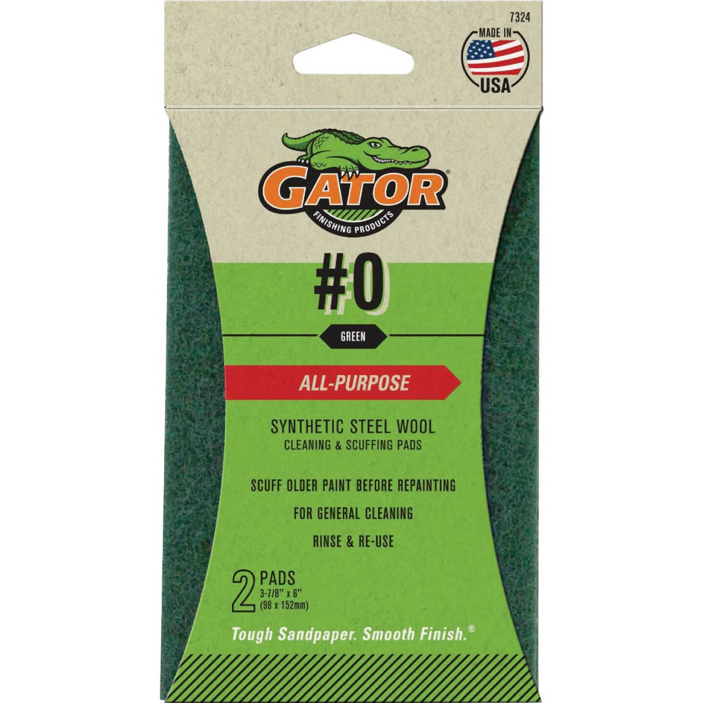 Gator 3-7/8 In. x 6 In. Cleaning & Stripping Synthetic Steel Wool (2-Pack) Image 1