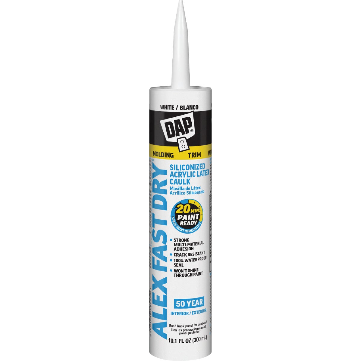 Dap Alex Fast Dry 10.1 Oz. White Siliconized Acrylic Latex Caulk
