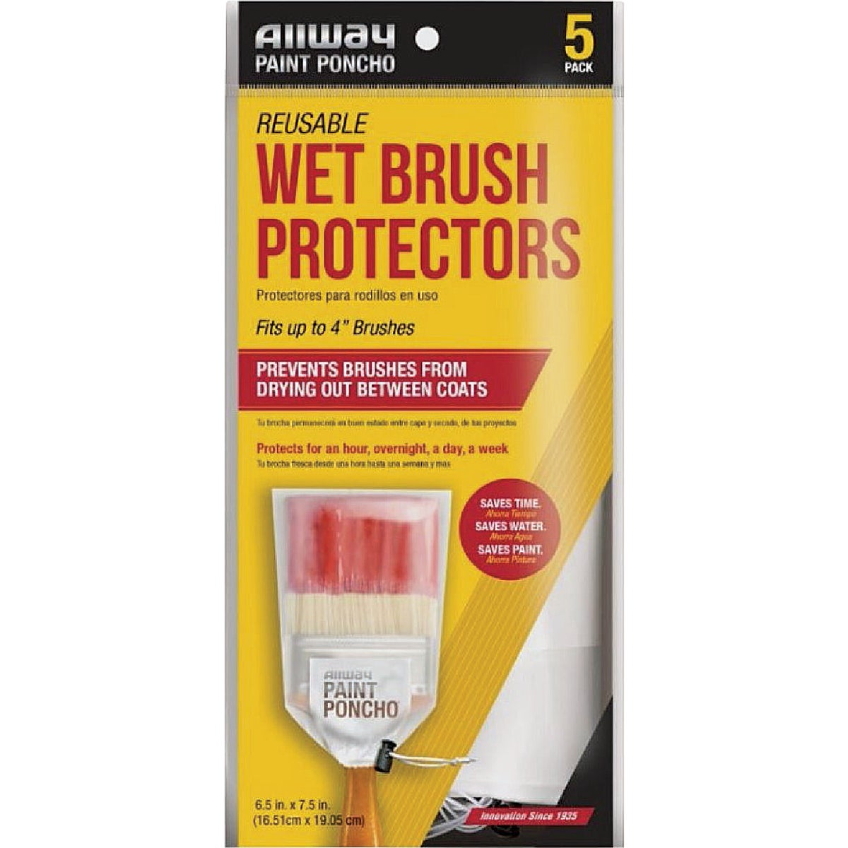 Allway Paint Poncho Wet Paint Brush Protectors (5-Pack)