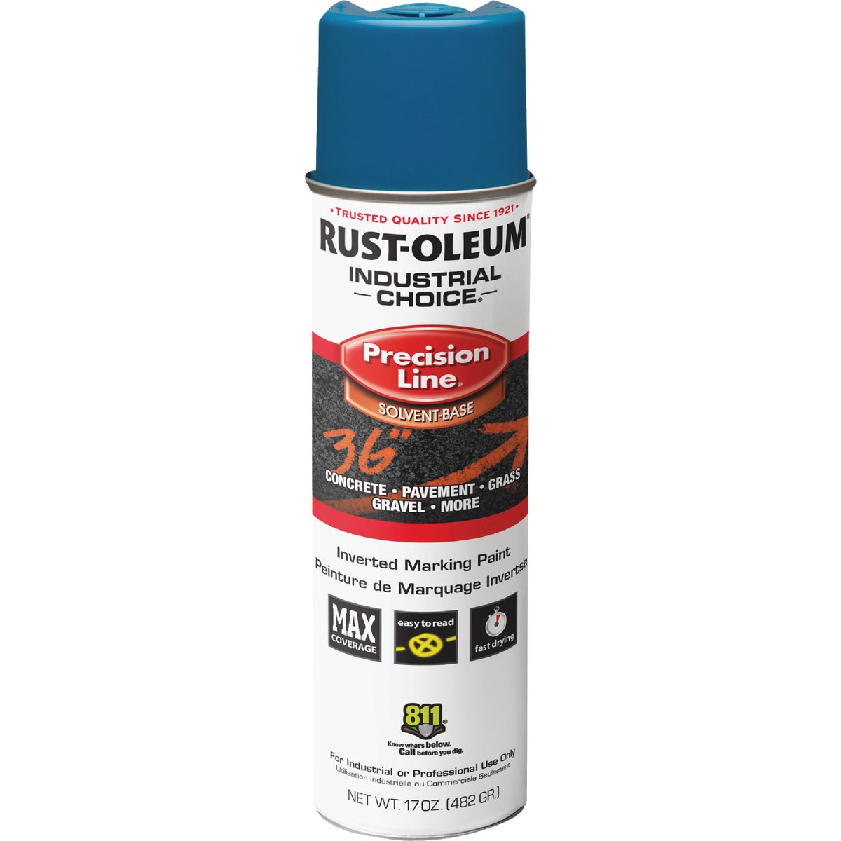 Rust-Oleum Industrial Choice Blue 17 Oz. Inverted Marking Spray Paint Image 2