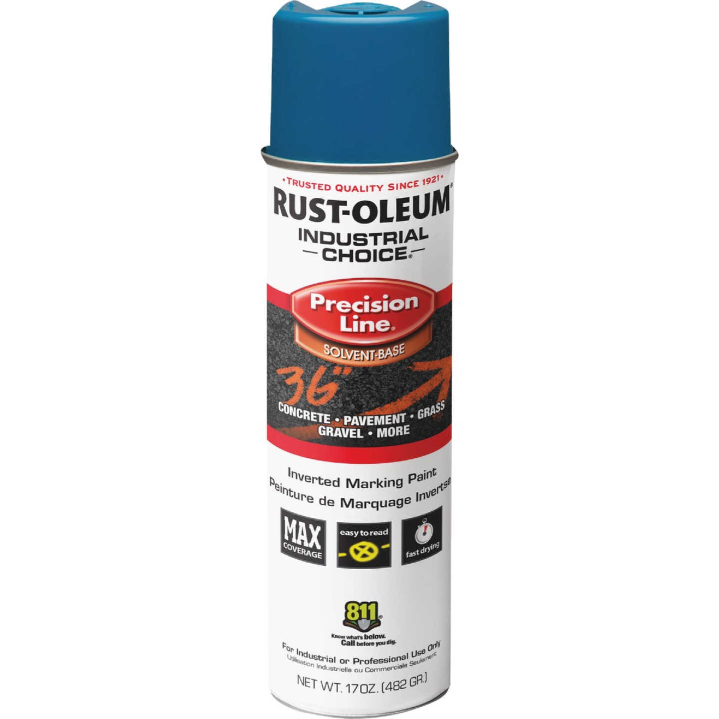 Rust-Oleum Industrial Choice Blue 17 Oz. Inverted Marking Spray Paint Image 2