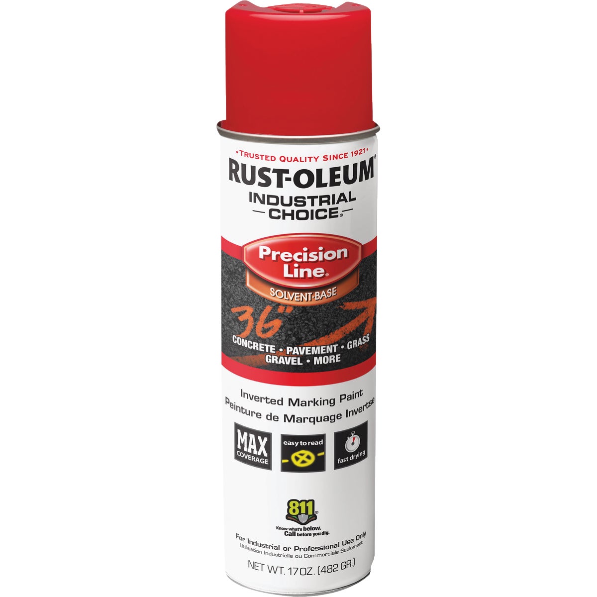 Rust-Oleum Industrial Choice Red 17 Oz. Inverted Marking Spray Paint Image 2