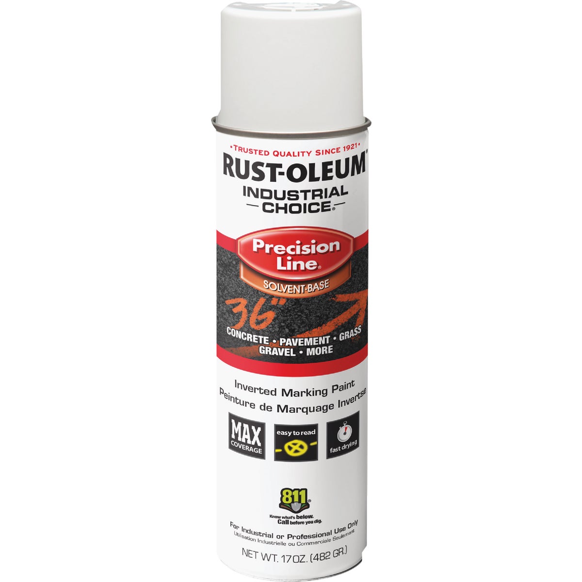 Rust-Oleum Industrial Choice White 17 Oz. Inverted Marking Spray Paint Image 2