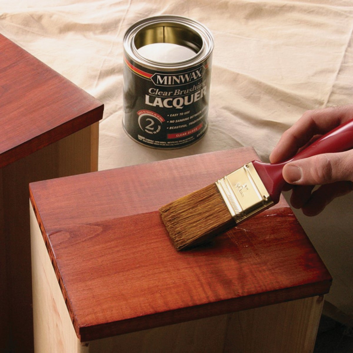 Minwax Semi-Gloss Clear Brushing Lacquer, 1 Qt. Image 2