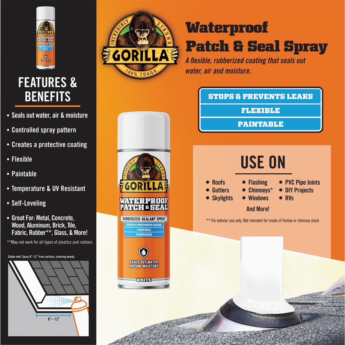 Gorilla 14 Oz. White Waterproof Patch & Seal Spray Image 3