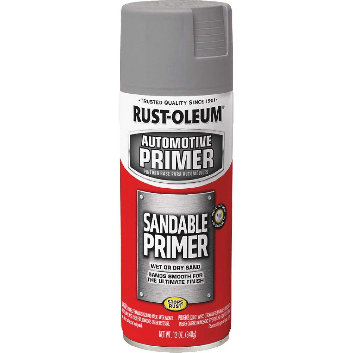 Rust-Oleum Automotive Sandable Primer Spray, 12 Oz., Gray Image 1