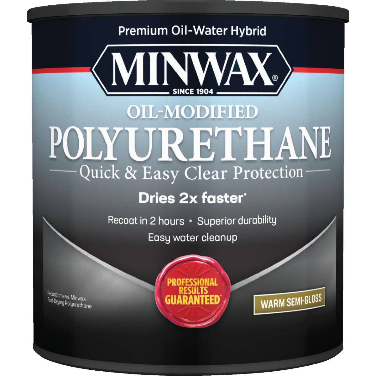 Minwax Warm Semi-Gloss Water Based Oil-Modified Interior Polyurethane, 1 Qt.