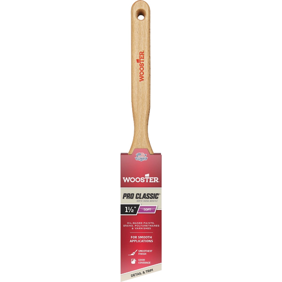 Wooster White China Bristle 1-1/2 In. Angle Sash Brush Image 1