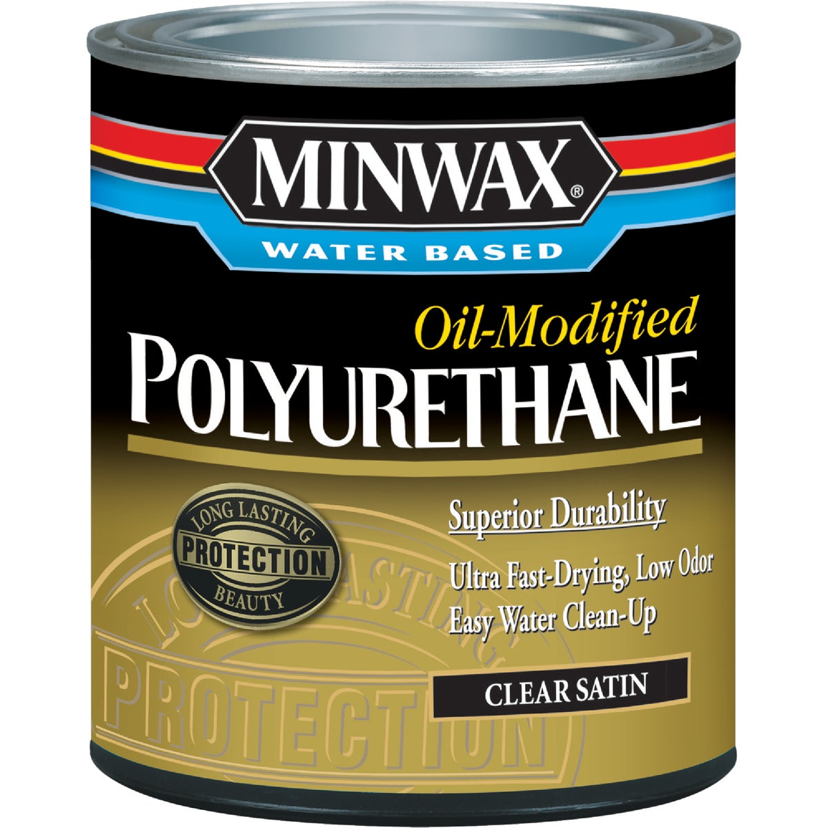 Minwax Satin Water Based Oil-Modified Interior Polyurethane, 1 Qt.