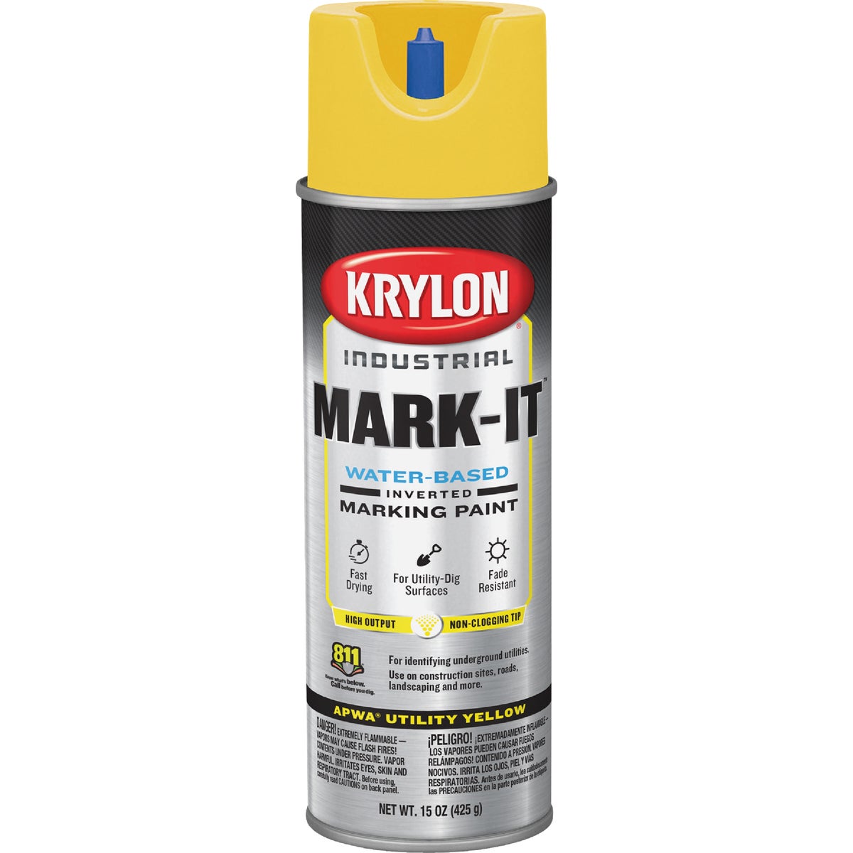 Krylon Mark-It 731708 Industrial WB APWA Utility Yellow Inverted Marking Paint Image 5