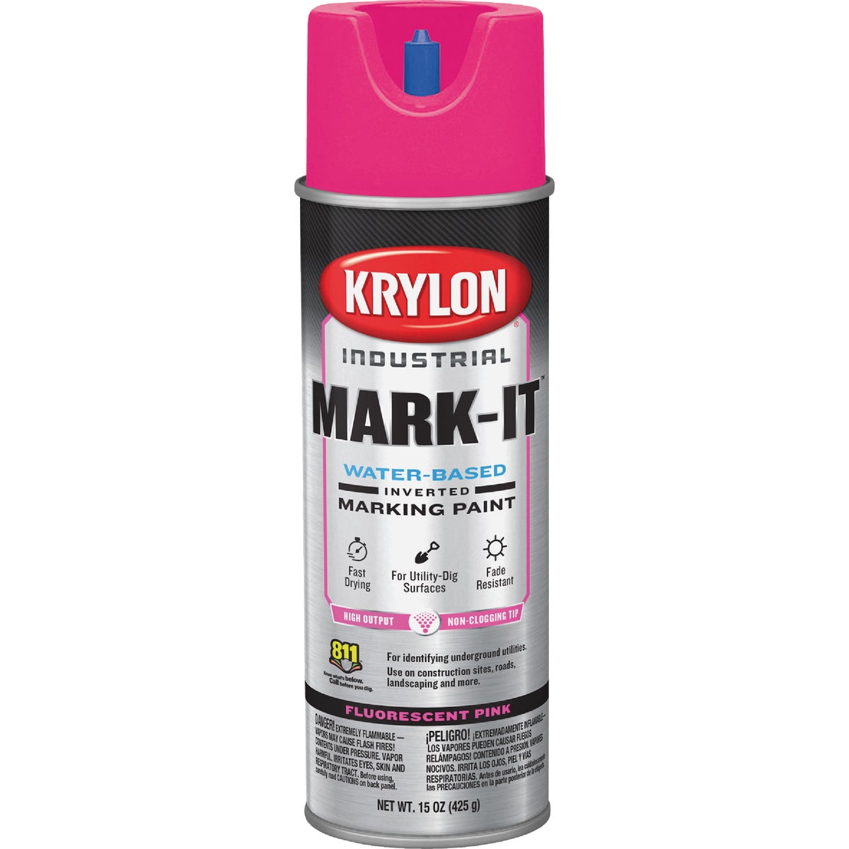 Krylon Mark-It 732308 Industrial WB Fluorescent Pink Inverted Marking Paint Image 5