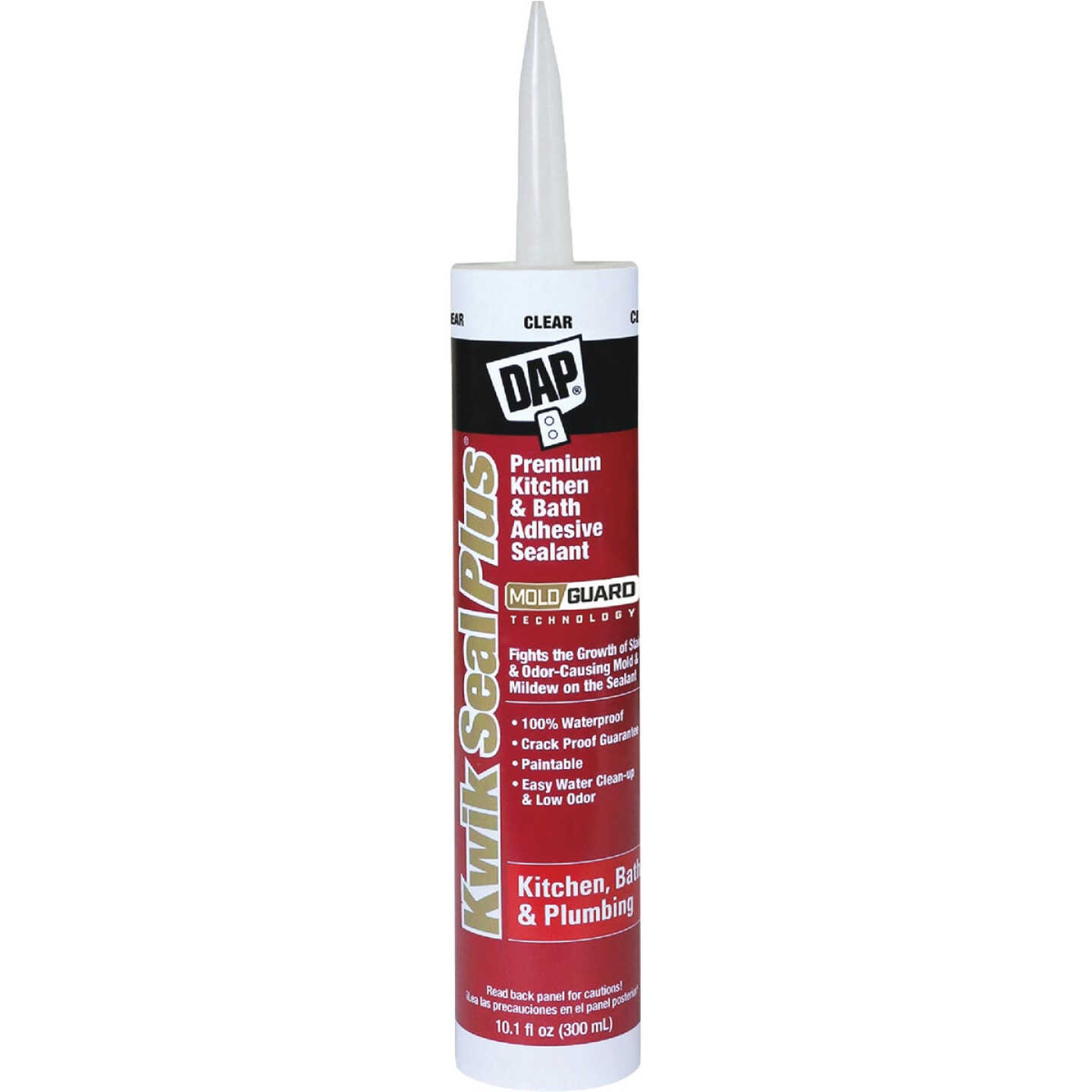 DAP Kwik Seal Plus 10.1 Oz. Clear Premium Kitchen & Bath Adhesive Sealant Image 1