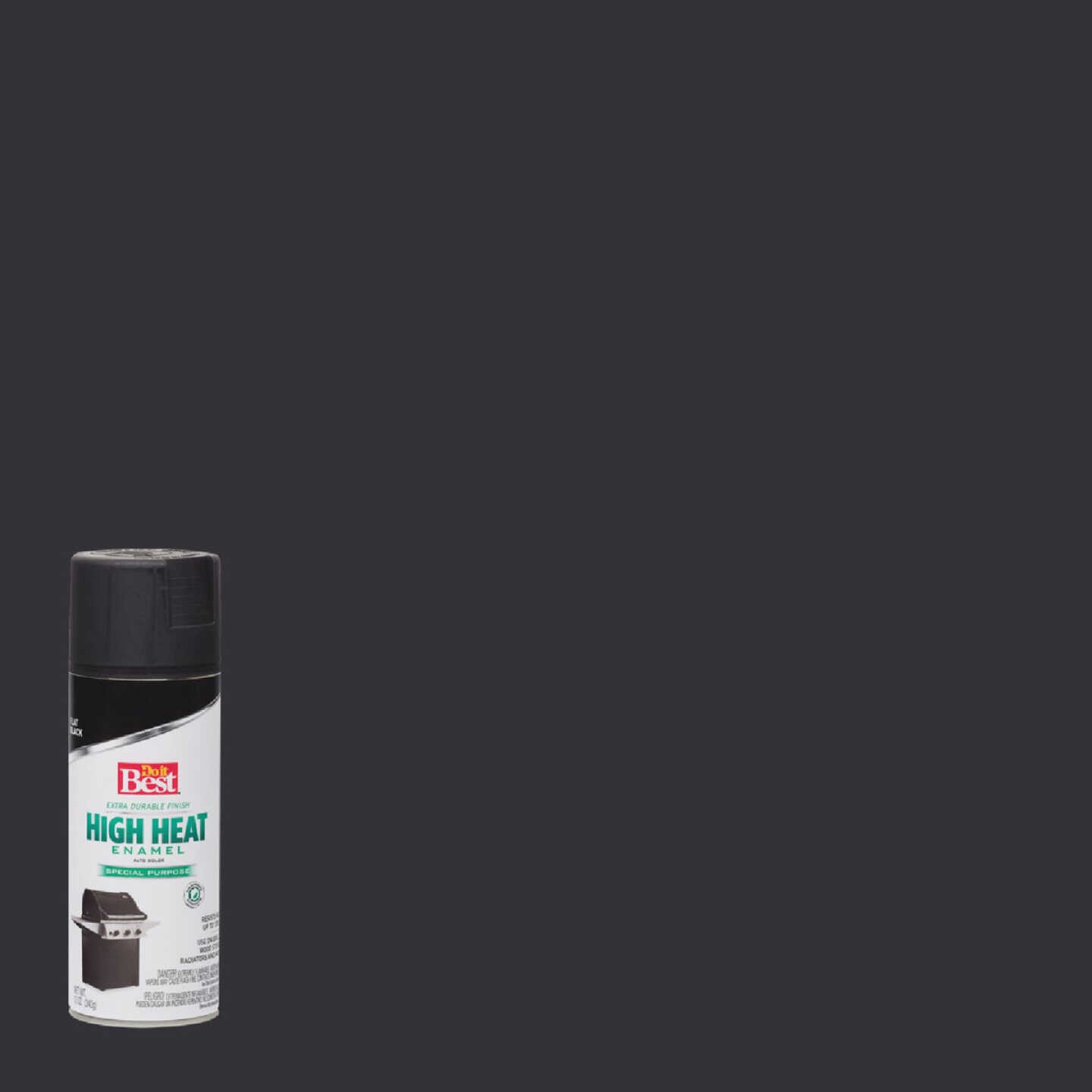 Do it Best Flat Black 12 Oz. High Heat Spray Paint Image 1