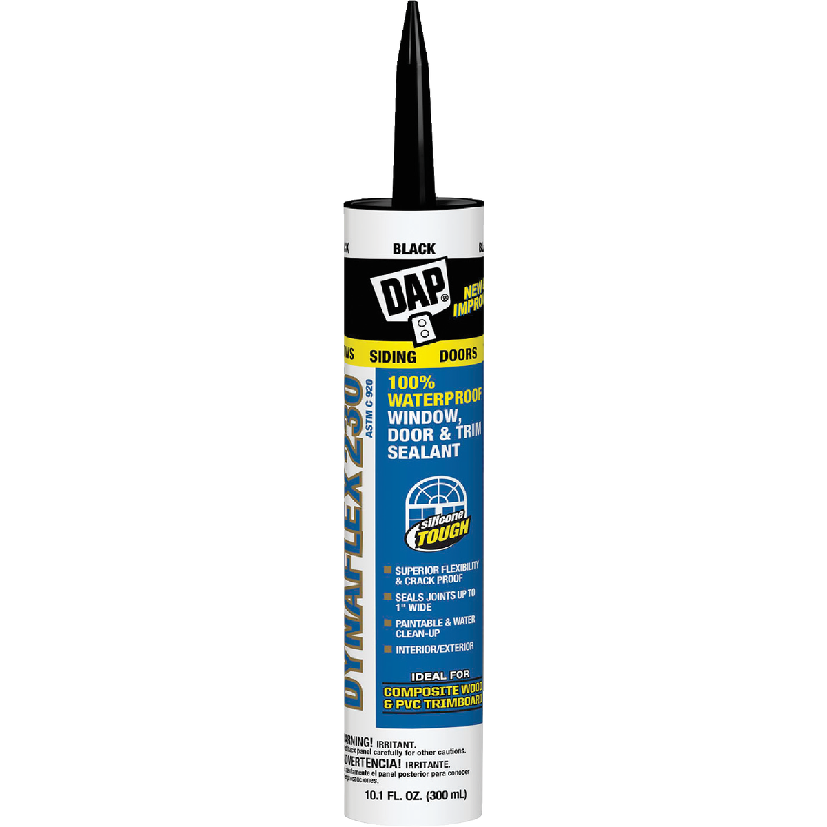 Dap Dynaflex 230 10.1 Oz. 100% Waterproof Window, Door, Siding & Trim Elastomeric Sealant, Black Image 1