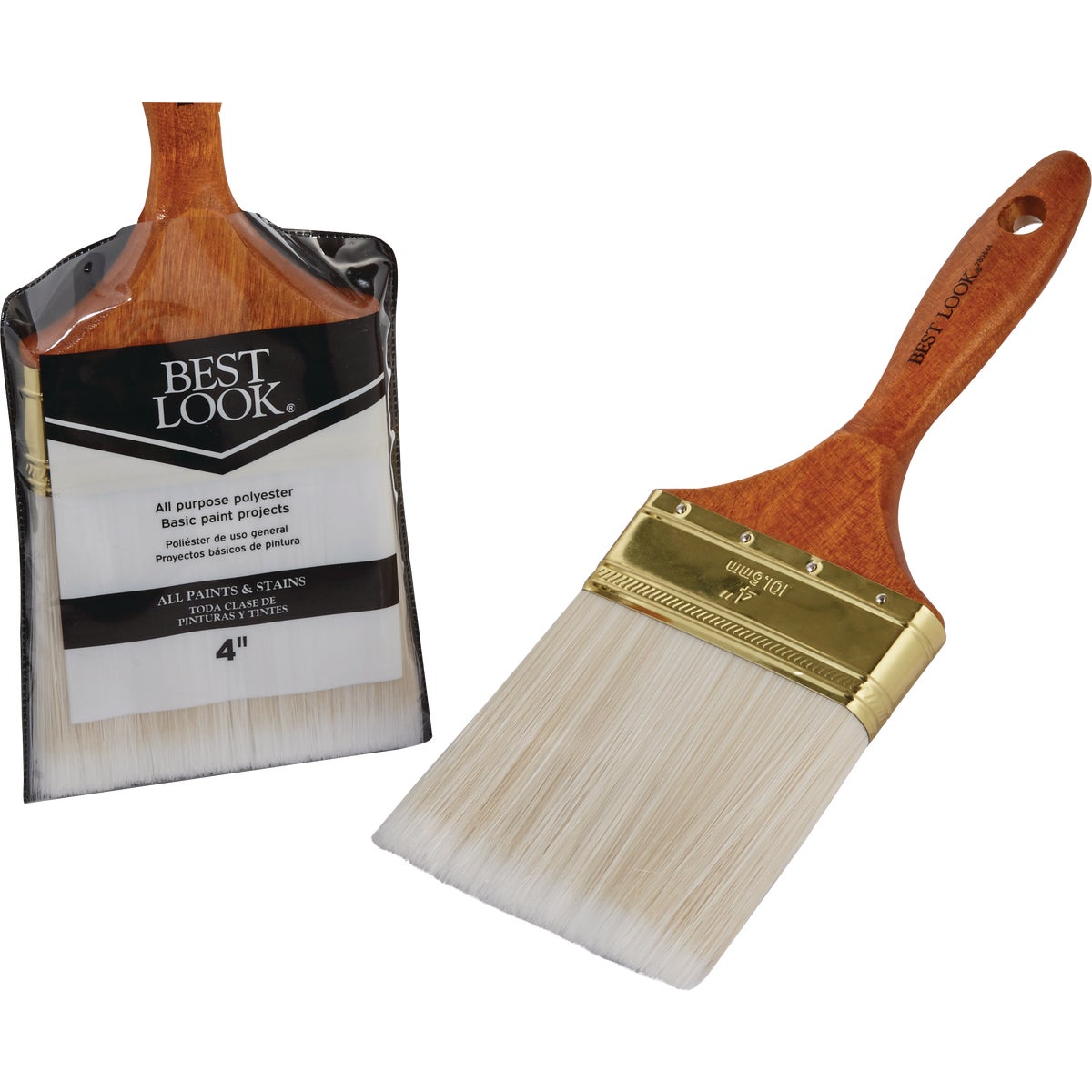 Best Look General Purpose 4 In. Flat Polyester Paint Brush Image 1