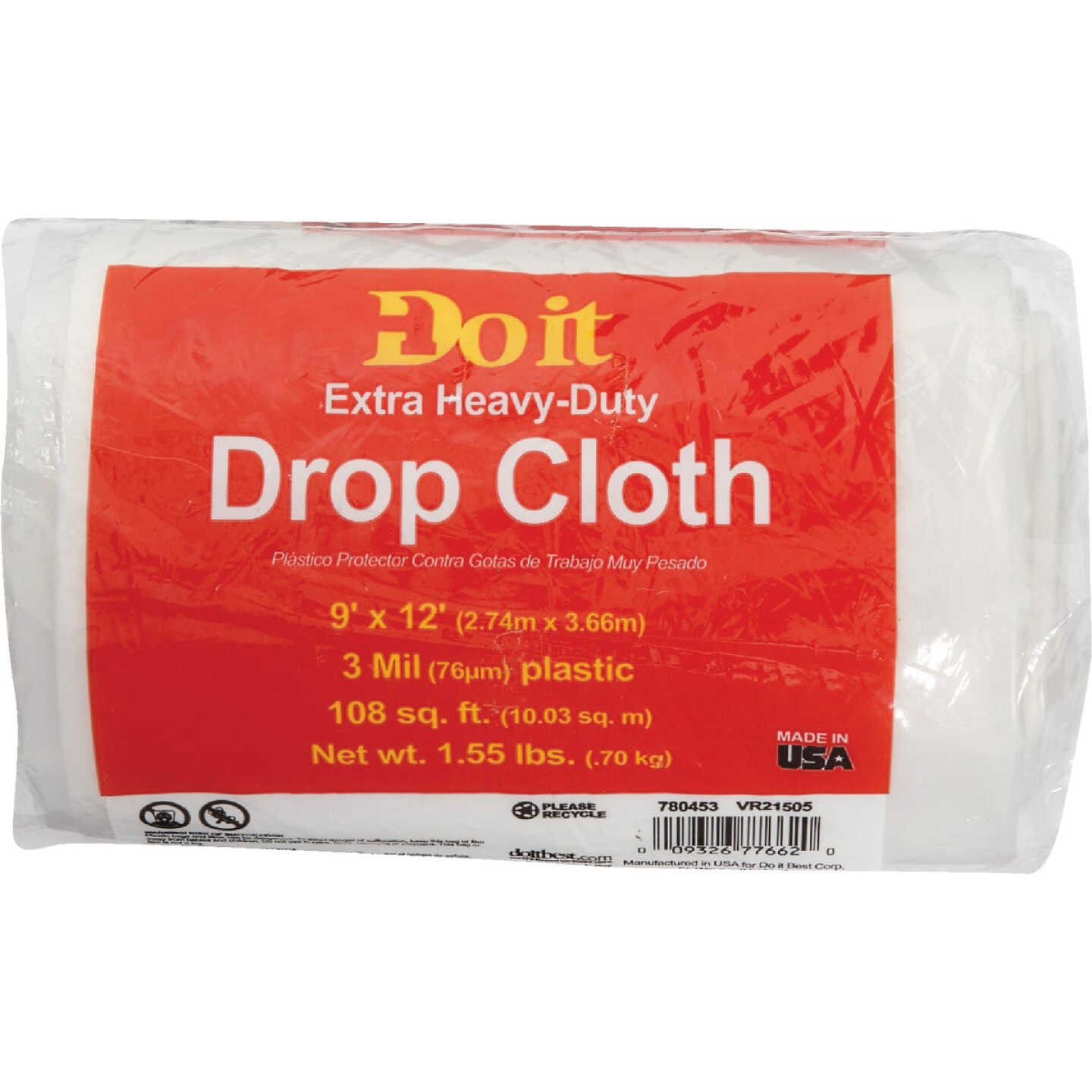 Do it Plastic 9 Ft. x 12 Ft. 3 mil Drop Cloth Image 1