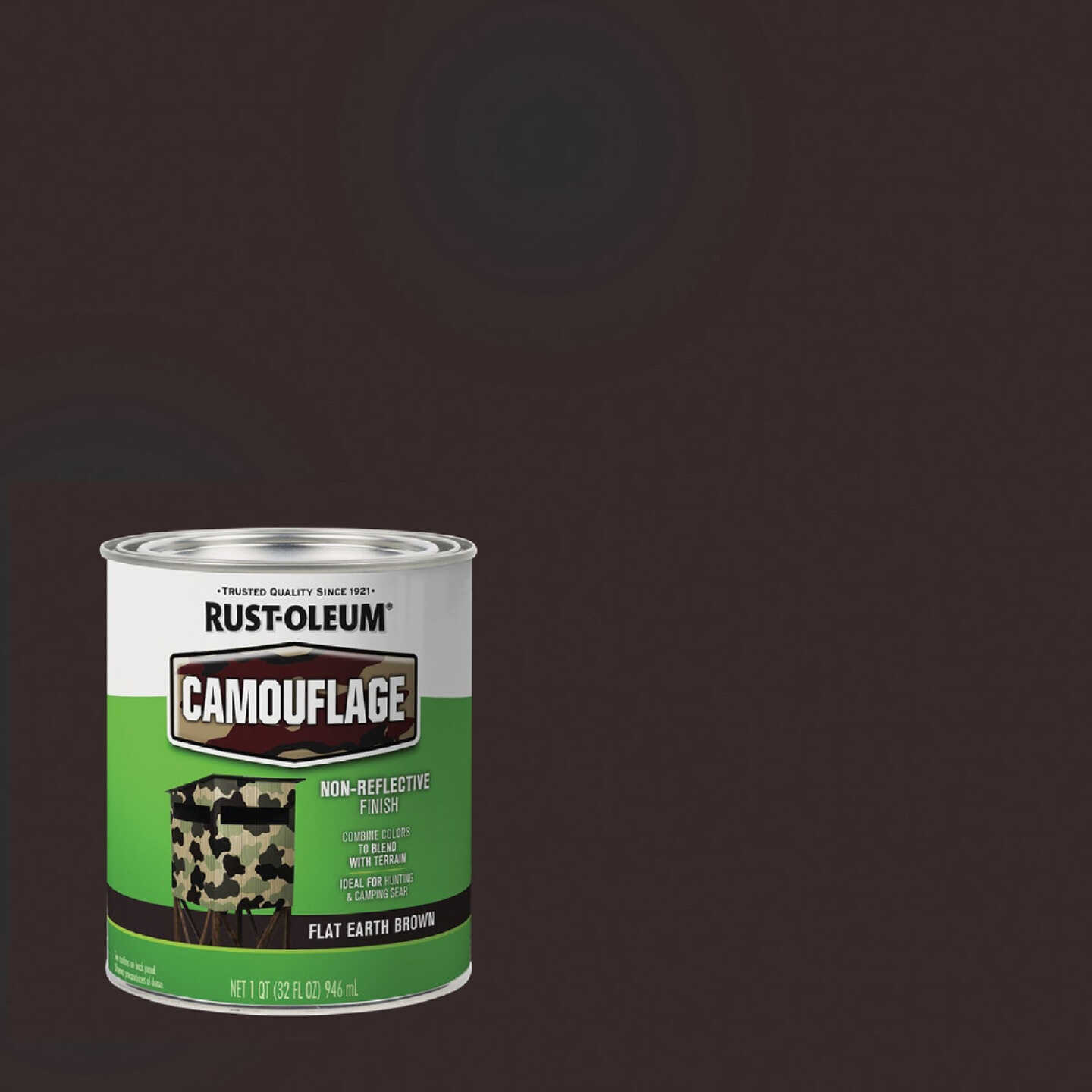 Rust-Oleum 1 Qt. Camouflage Brush Paint, Earth Brown Image 1