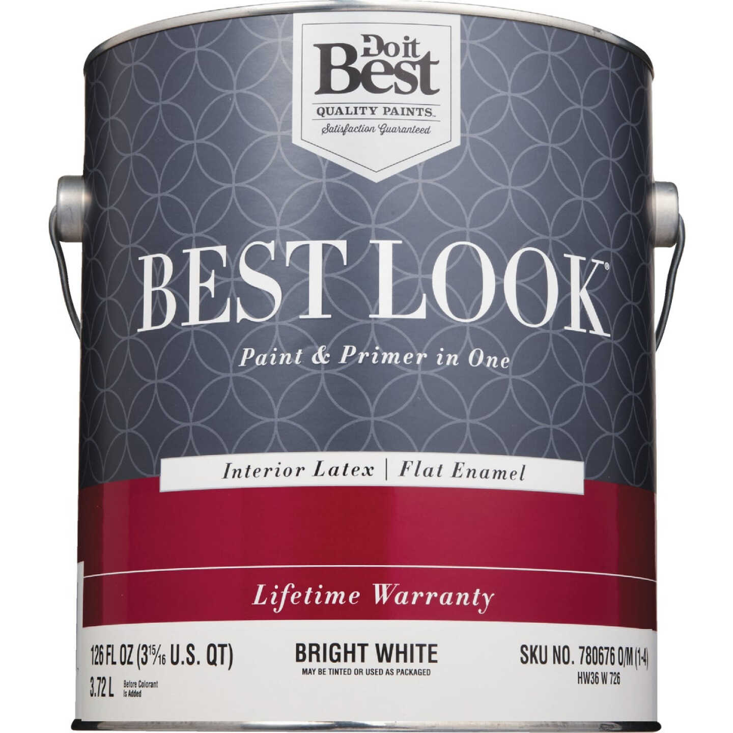 Best Look Latex Premium Paint & Primer In One Flat Enamel Interior Wall Paint, Bright White, 1 Gal. Image 2