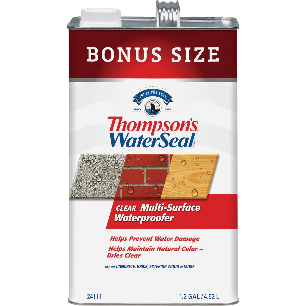 Thompsons WaterSeal Clear VOC MultiSurface Waterproofing Sealer, 1.2 Gal. Image 7