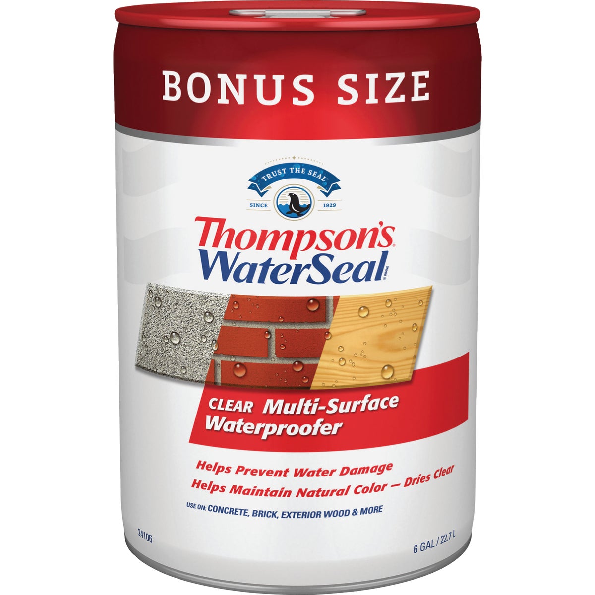 Thompsons WaterSeal Clear VOC MultiSurface Waterproofing Sealer, 6 Gal. Image 4