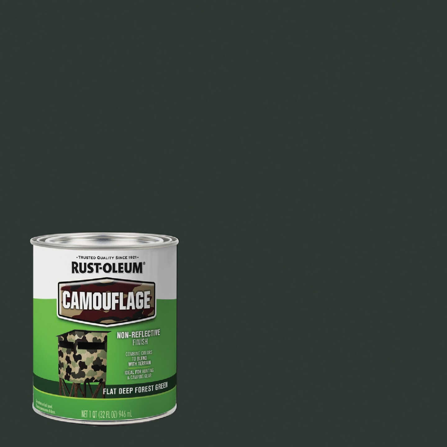 Rust-Oleum 1 Qt. Camouflage Brush Paint, Deep Forest Green Image 1