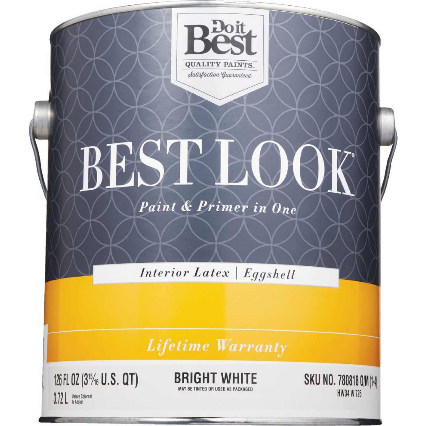 Best Look Latex Premium Paint & Primer In One Eggshell Interior Wall Paint, Bright White, 1 Gal. Image 2
