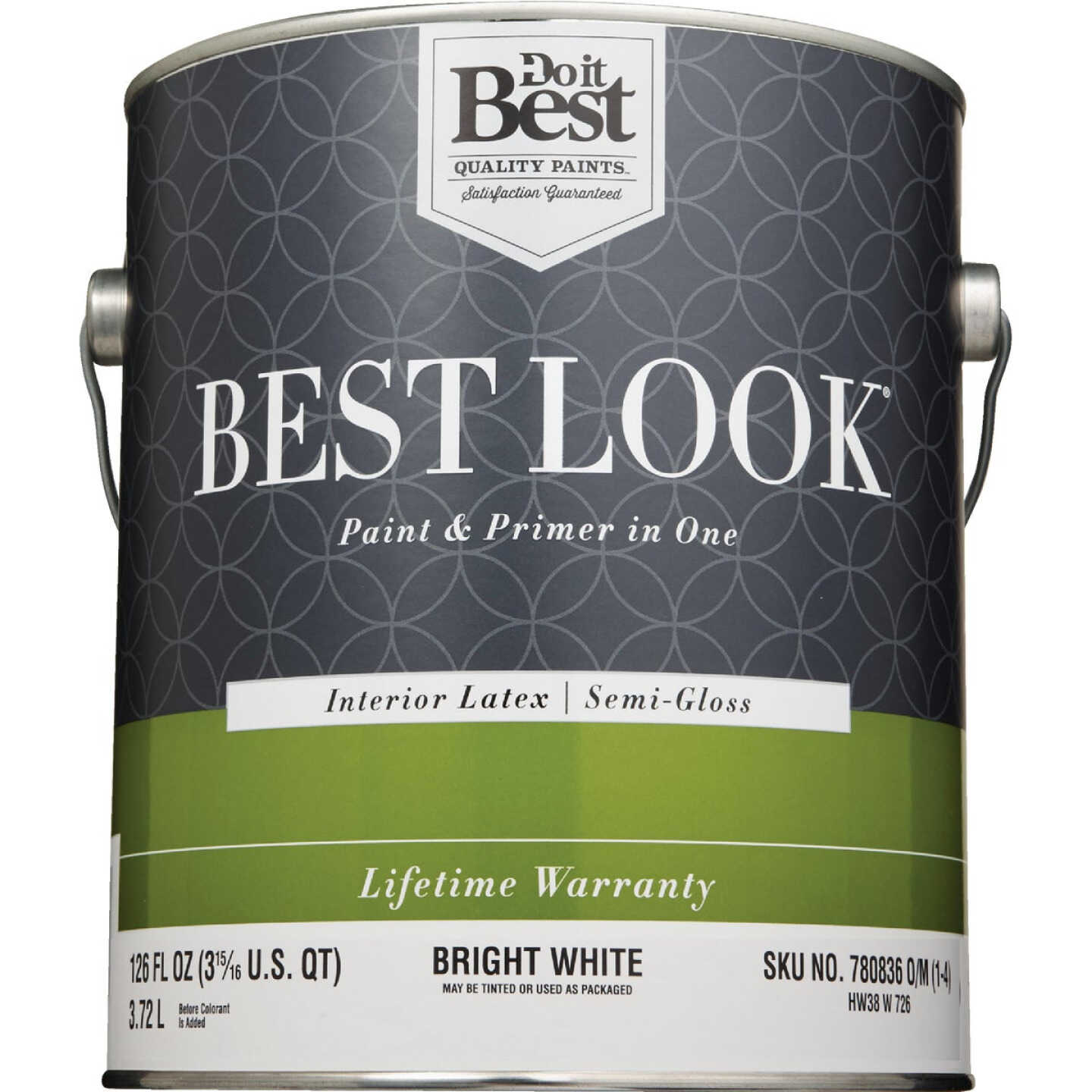 Best Look Latex Premium Paint & Primer In One Semi-Gloss Interior Wall Paint, Bright White, 1 Gal. Image 2