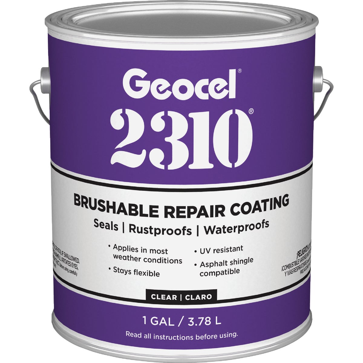 Geocel 2310 Clear 1 Gal. Tripolymer Brushable Repair Sealant Coating Image 1