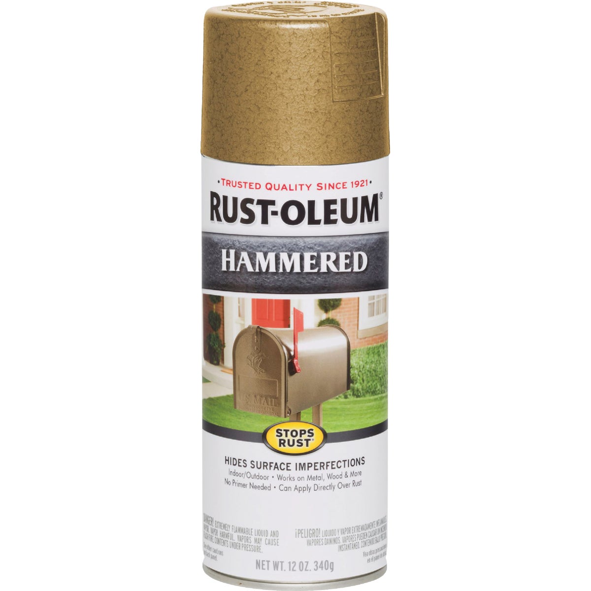 Rust-Oleum Stops Rust Gold Metallic 12 Oz. Hammered Finish Spray Paint Image 7