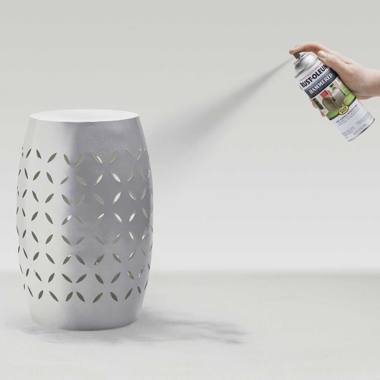 Rust-Oleum Stops Rust Silver Metallic 12 Oz. Hammered Finish Spray Paint Image 5