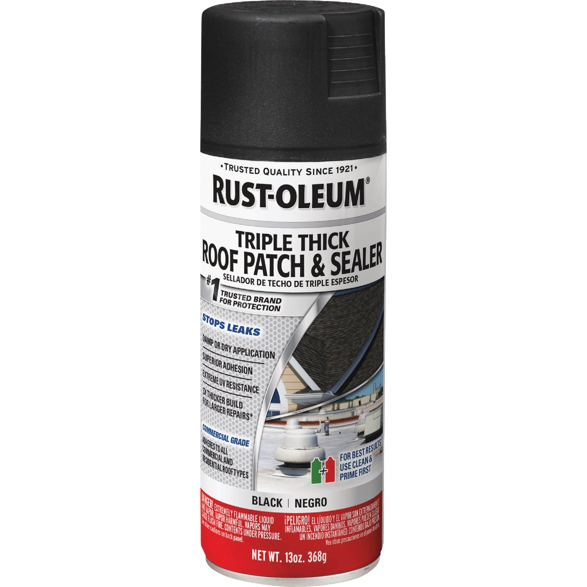 Rust-Oleum 13 Oz. Roofing Triple Thick Roof Patch & Sealer Black Spray Image 5