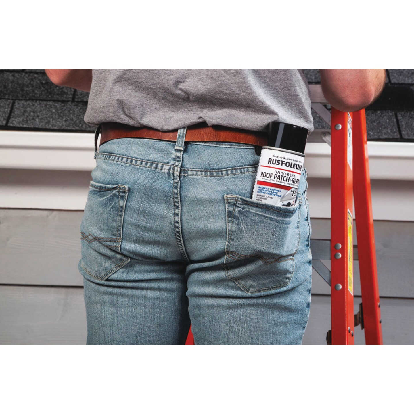 Rust-Oleum 13 Oz. Roofing Triple Thick Roof Patch & Sealer Black Spray Image 6