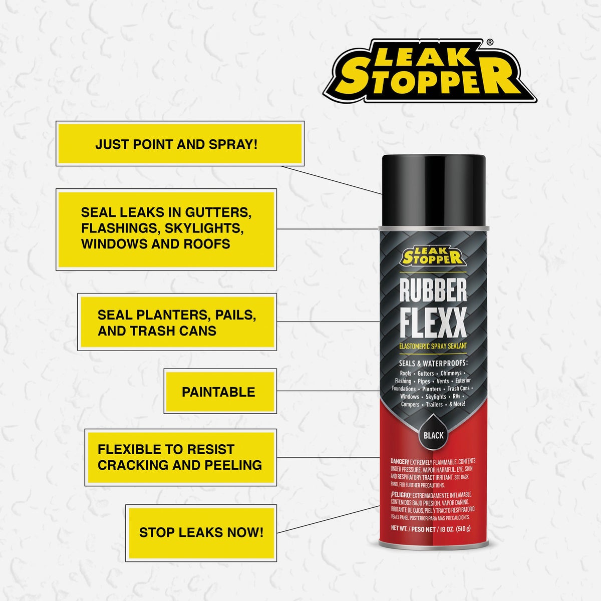 Black Jack Leak Stopper 18 Oz. Black Rubber Flexx Spray Sealant Image 3