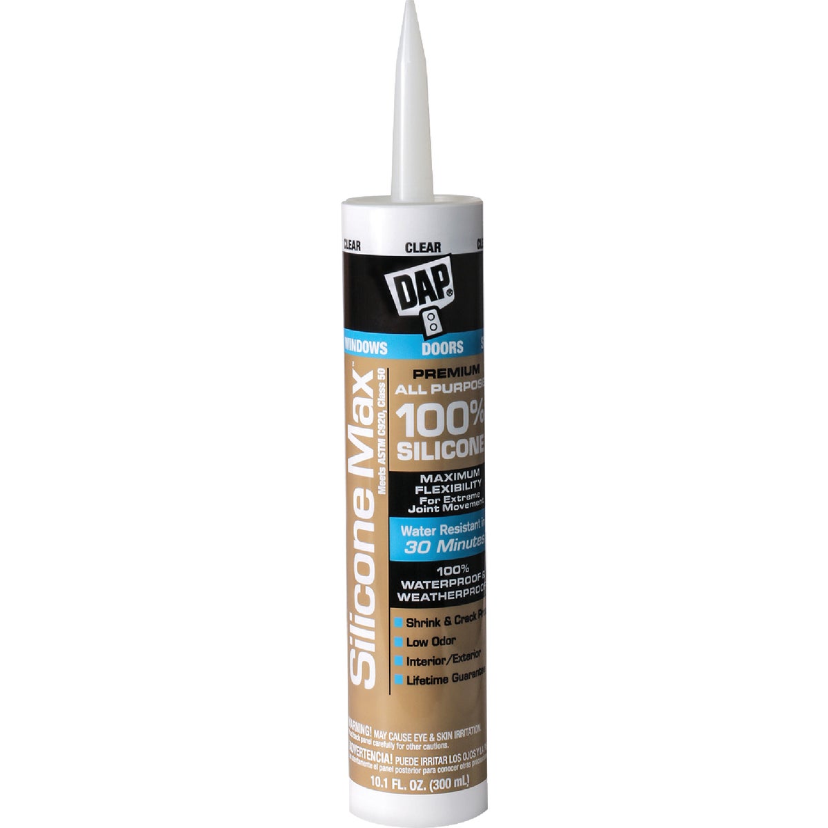 DAP Silicone Max 10.1 Oz. Clear Premium All Purpose
100% Silicone Sealant