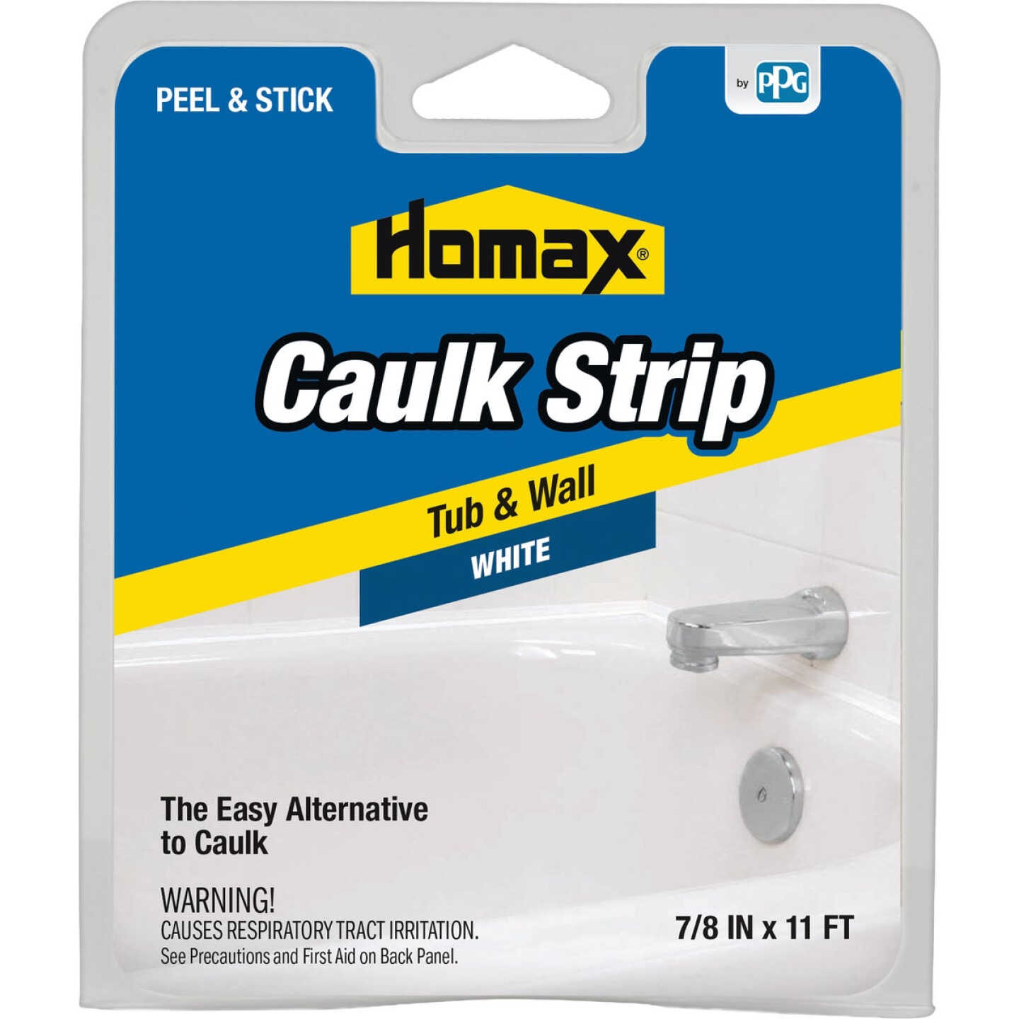 Homax 7/8 In. x 11 Ft. White Tub & Wall Caulk Strip Image 2
