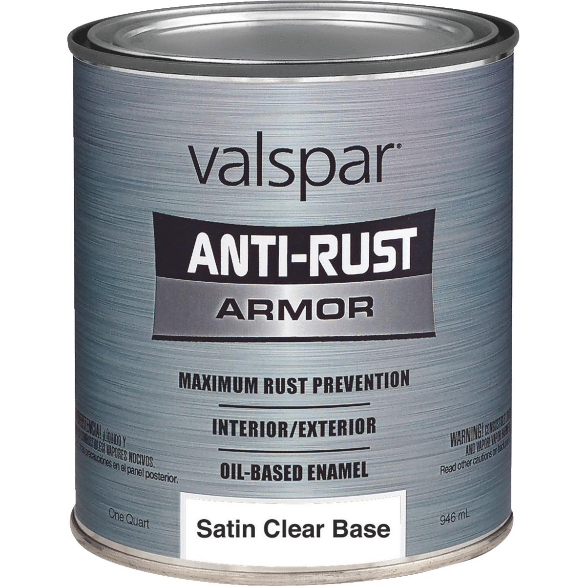 Valspar Anti-Rust Oil-Based Satin Armor Rust Control Enamel, Clear Base, 1 Qt.