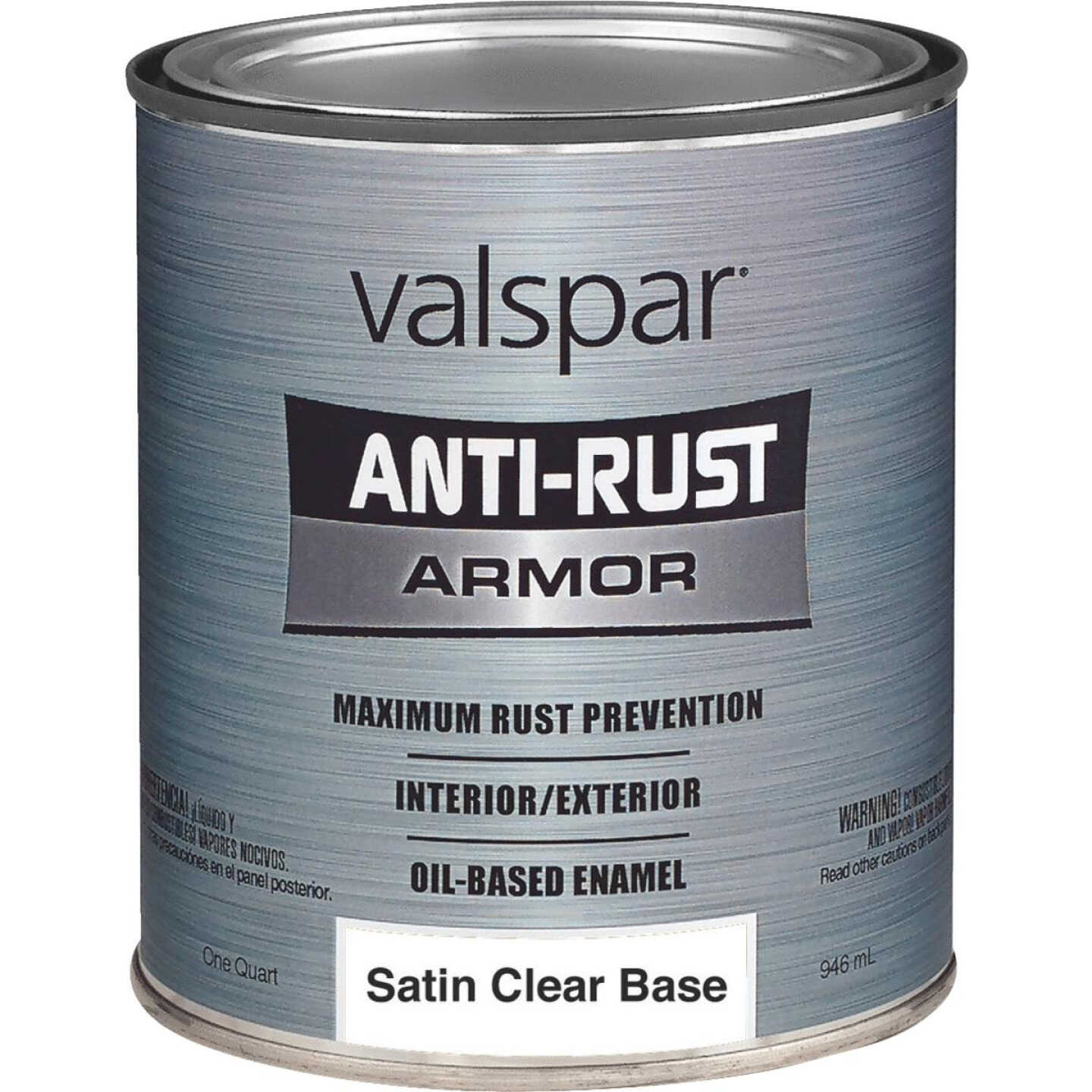 Valspar Anti-Rust Oil-Based Satin Armor Rust Control Enamel, Clear Base, 1 Qt. Image 1