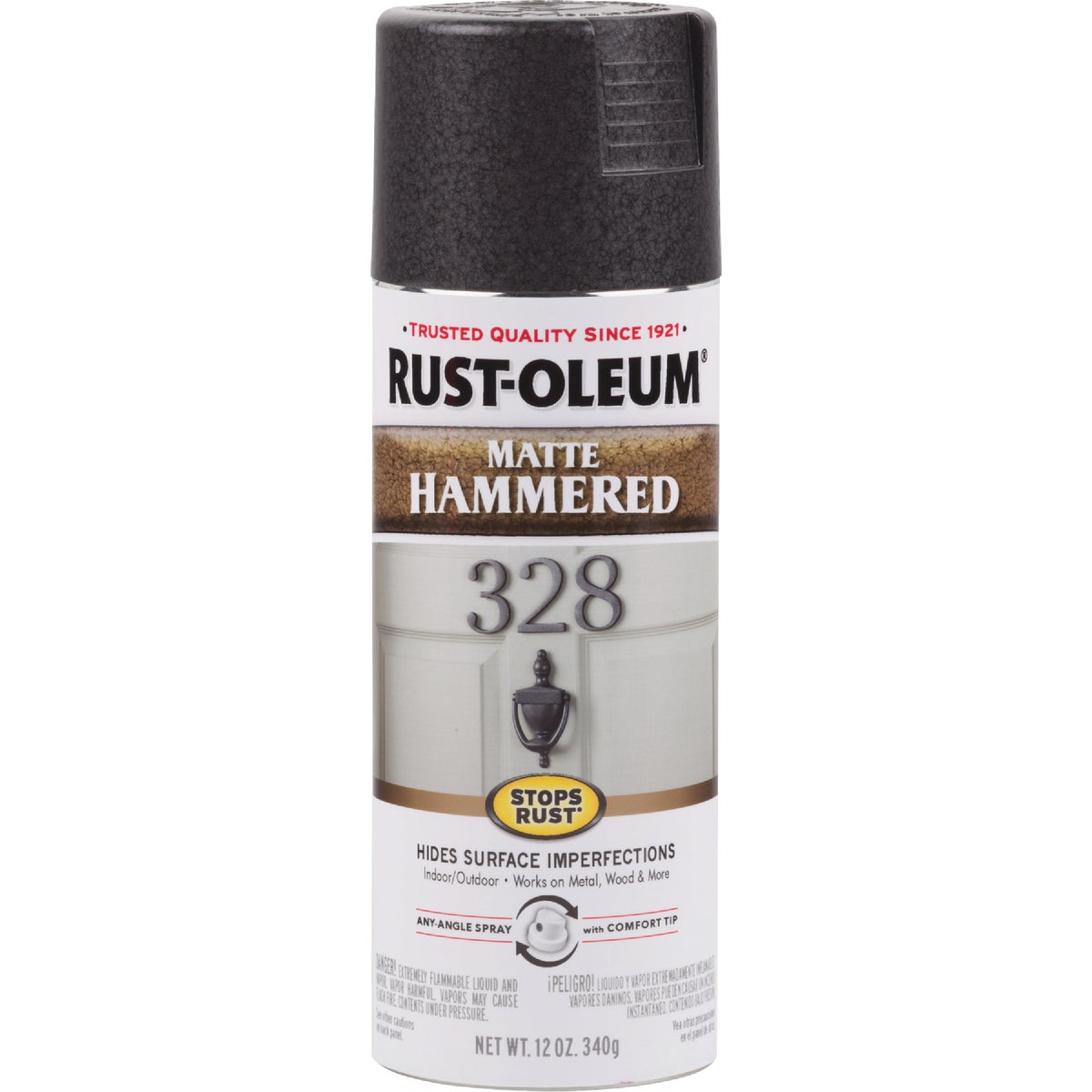 Rust-Oleum Stops Rust Matte Black 12 Oz. Hammered Spray Paint Image 6