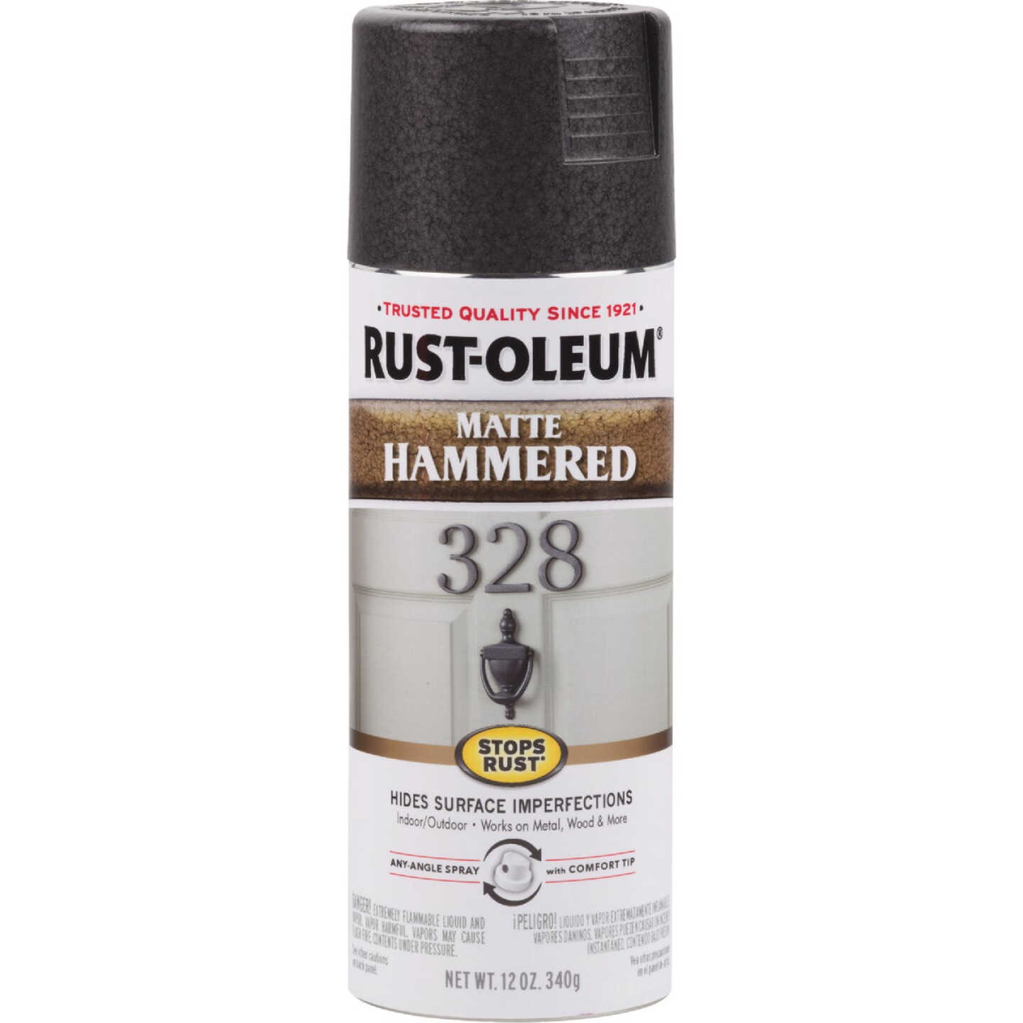 Rust-Oleum Stops Rust Matte Black 12 Oz. Hammered Spray Paint Image 6