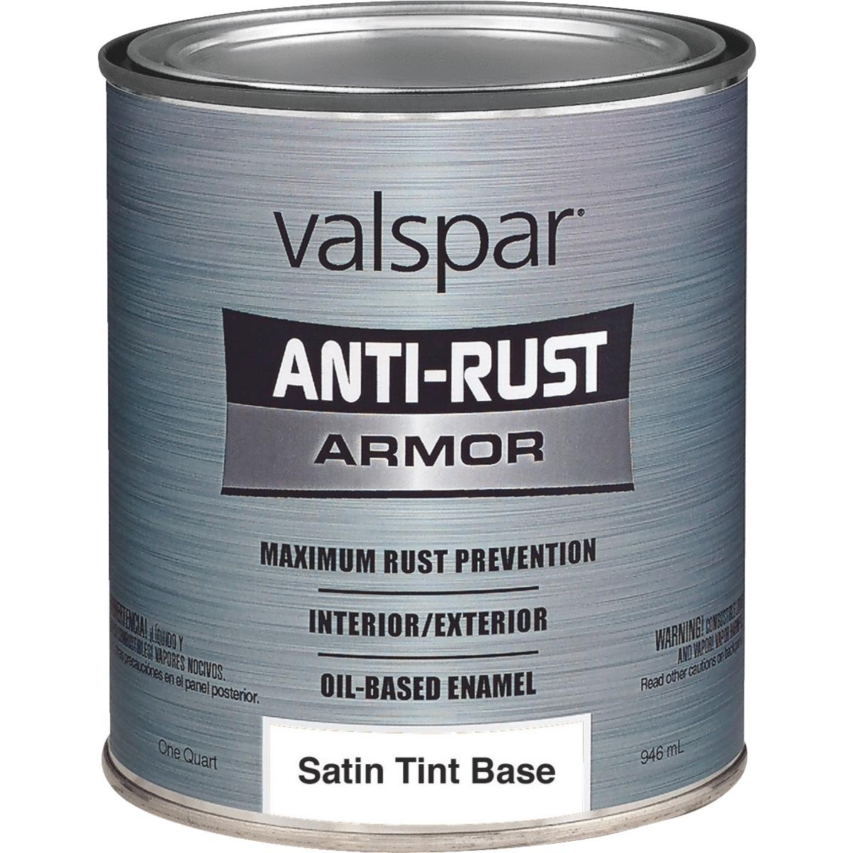 Valspar Anti-Rust Oil-Based Satin Armor Rust Control Enamel, Tint Base, 1 Qt.